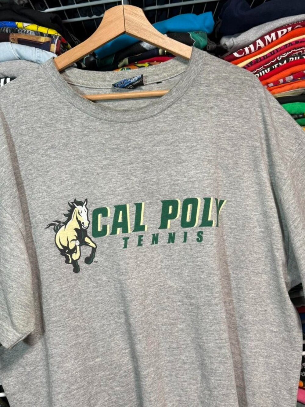Vintage cal poly San Luis obispo tennis t shirt grey